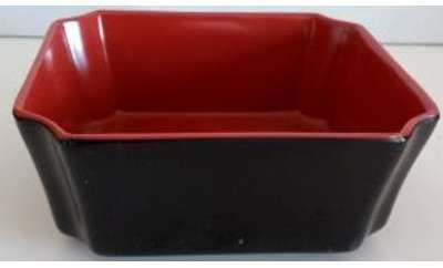 Bol rectangulaire noir et rouge en m lamin 9 5x10cm Bol rectangulaire noir et