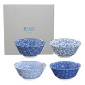 Bol en porcelaine motifs japonais bleu/blanc - Cof