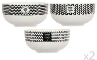 Bol en porcelaine 13 7cm motifs originaux et écriture Bol en porcelaine 13 7cm motifs
