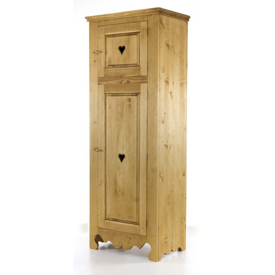 Bonnetière rustique pin massif 2 portes 185 cm