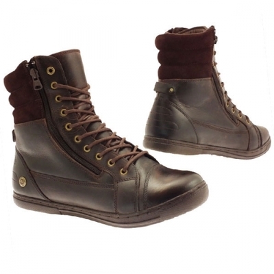 Chaussures moto cuir 1964 Rugged Marron