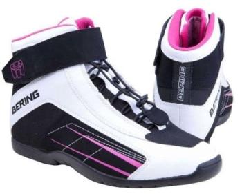 Chaussures moto Bering Lady Azur Blanc Fuchsia