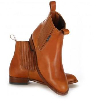 Bottines femme en veau camel