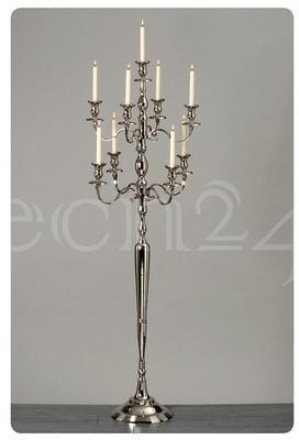 Chandelier Victoria 9 flammes 180cm en alu argenté Chandelier Victoria 9 flammes
