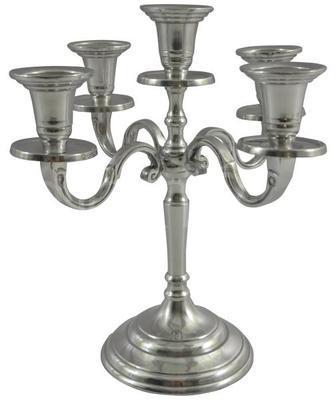 Chandelier en aluminium poli 27cm à 5 flammes Chandelier en aluminium poli