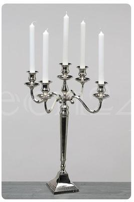 Chandelier Grace à 5 flammes 50cm en alu argenté Chandelier Grace à 5 flammes