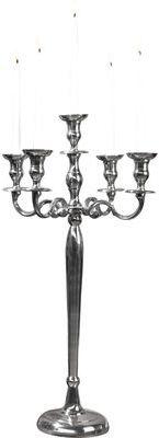 Chandelier baroque de 80 cm argenté à 5 branches Chandelier baroque de 80 cm