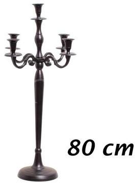 Chandelier à 5 flammes avec revêtement noir 80 cm