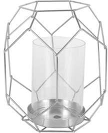 Photophore cage en métal chromé - BEE
