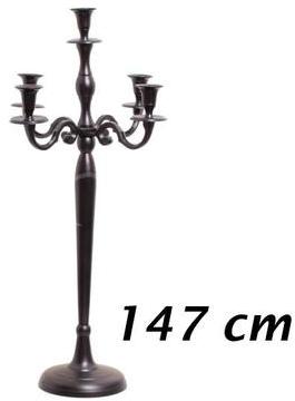 Chandelier à 5 flammes avec revêtement noir 147 cm