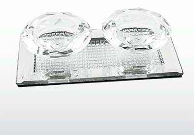 Bougeoir 2 feux miroir strass