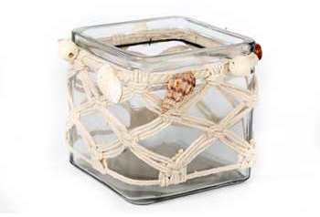 PHOTOPHORE EN VERRE COQUILLAGE 10 CM PHOTOPHORE EN VERRE COQUILLAGE