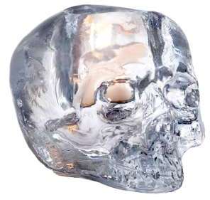 Photophore tête de mort verre transparent Photophore tête de mort verre