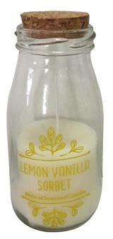 Bougie parfum sorbet citron vanille Milk (D.6xH.12
