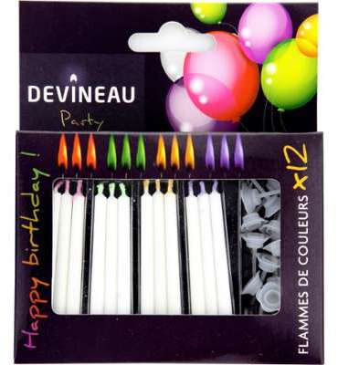 Bougies à flamme de couleur Devineau - la boite de Bougies à flamme de couleur