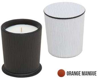 Bougie photophore revêtement vachette imprimée - orange Bougie photophore revêtement