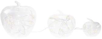 3 pommes en verre Led