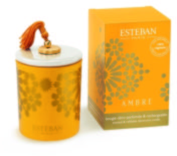 Bougie parfum Rechargeable Ambre ESTEBAN 170 gr