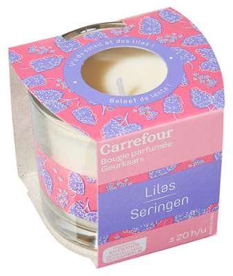 Bougie parfumée lilas Carrefour - la bougie de 100g Bougie parfumée lilas Carrefour