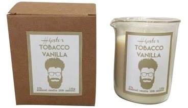 Bougie parfum tabac & vanille Hipster (D.6.5xH.9cm