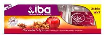 Iba Bougies Carrées Épices & Cannelle X 3