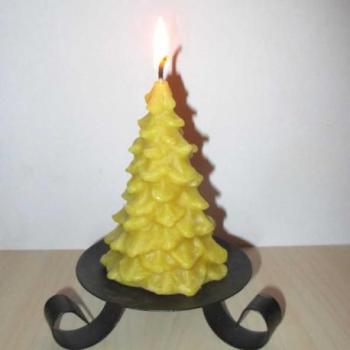 Bougie en cire dabeille sapin de Noël