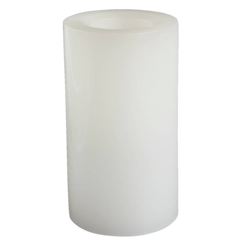 Bougie Cylindrique En Cire Sans Flamme - Blanche -