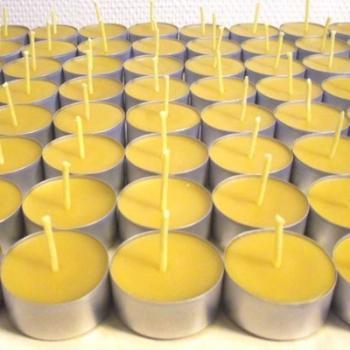 Lot de 50 bougies chauffe-plat en cire dabeille