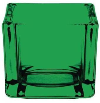 Photophore Carré en Verre Teinté Vert Par 6 Pièces