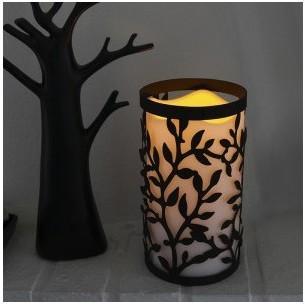 Bougie LED noir ajourée GM Bougie LED noir ajourée GM