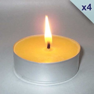 4 bougies chauffe-plat géants en cire dabeille