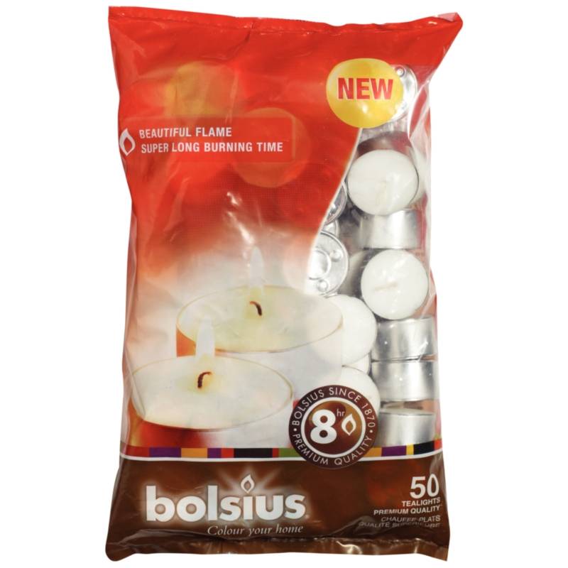 Bougies Chauffe-Plat - Bolsius - 8 Heures - 50 Piè