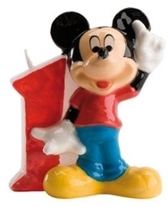 Bougie Mickey chiffre 1 -bougie 7 cm pour gâteaux