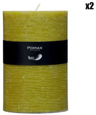 Pomax - 2 bougies 120h curcuma 10x15 cm Pomax - 2 bougies 120h curcuma
