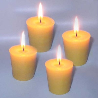 4 petites bougies naturelles en cire dabeille
