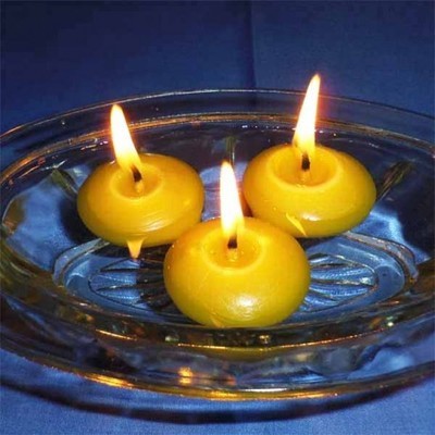 3 bougies flottantes en cire dabeille