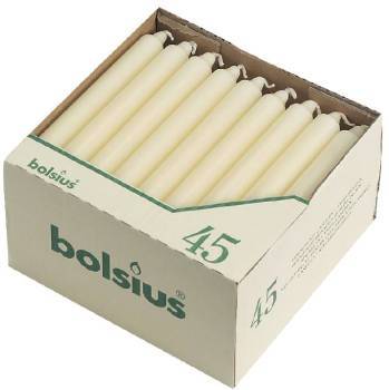 Bougies Bolsius Ivoire - 200mm - 45 Pièces