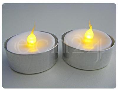 2 Bougie chauffe-plats LED à flamme scintillante