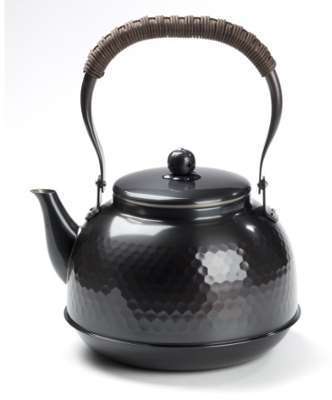 Bouilloire japonaise cuivre noir martelé et étamé