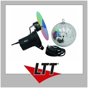 Mirror ball set 20cm with pinspot
