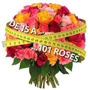BOUQUET DE 50 ROSES MULTICOLORES