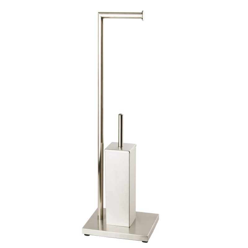 Valet serviteur WC en inox porte brosse, dérouleur