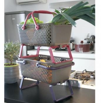 Panier de récolte Kajo Taupe 15L-Pouss Vert Panier de récolte Kajo Taupe
