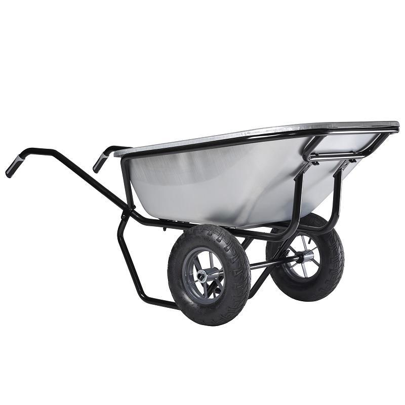 Brouette Expert Twin 230L galvanisée roues gonflée