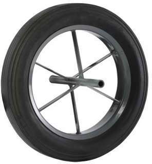 Roue caoutchouc plein corps acier 400 axe acier 20x260 Roue caoutchouc plein corps