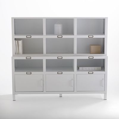 Buffet 3 portes acier, blanc mat Hiba - La Redoute
