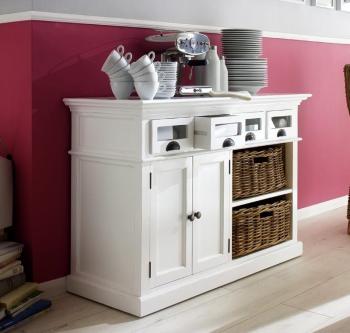 Buffet Commode Bois Blanc Collection LEIRFJORD 2 p