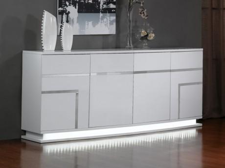 Buffet LUMINESCENCE - MDF laqué blanc et LEDs - 4 portes Buffet LUMINESCENCE - MDF