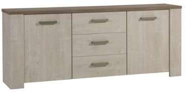 Buffet 2 portes 3 tiroirs - HUMY - L 208 x l 45 x H Buffet 2 portes 3 tiroirs