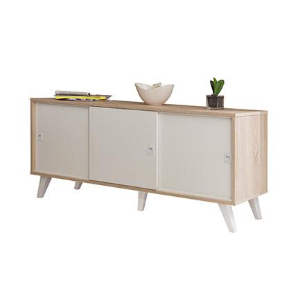 Buffet pieds inclinés 3 portes coulissantes - chên